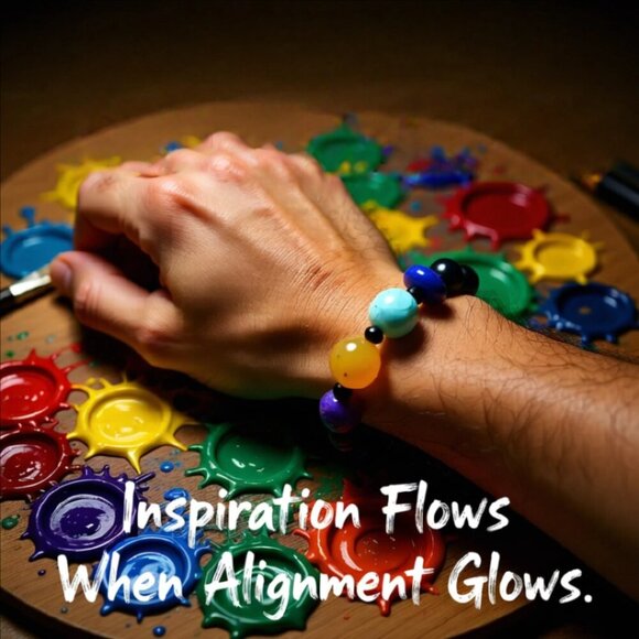 Unique Chakra Bracelet for 6.5-7" Wrists ~ Handpicked Semi-Precious Stone Beads - Picture 6 of 11